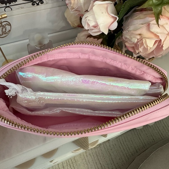 Stoney Clover Lane Small Flamingo Pouch with pearl letters ‘GLAM’ - Picture 4 of 5